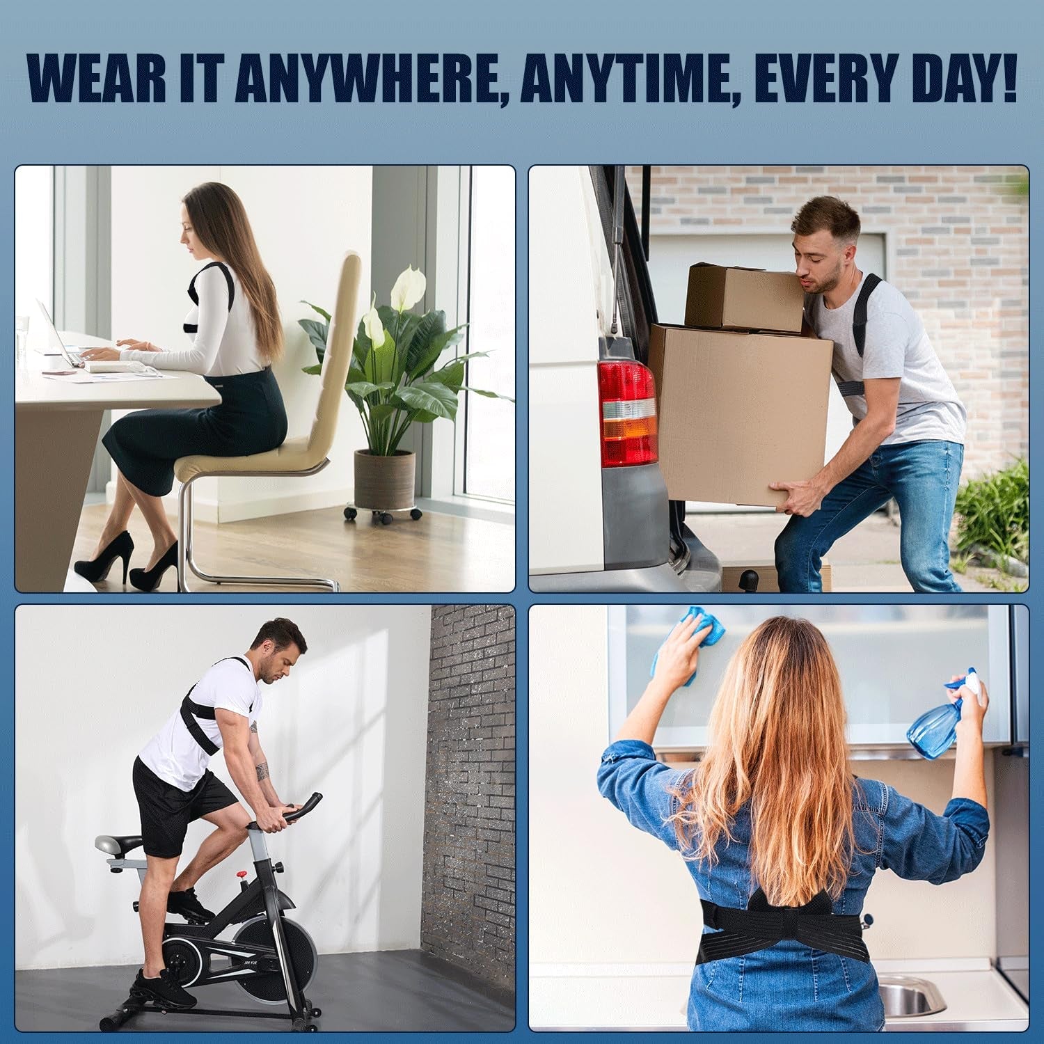 Posture Corrector for Men and Women, Adjustable Back Brace for Back, Neck and Shoulder Pain Relief