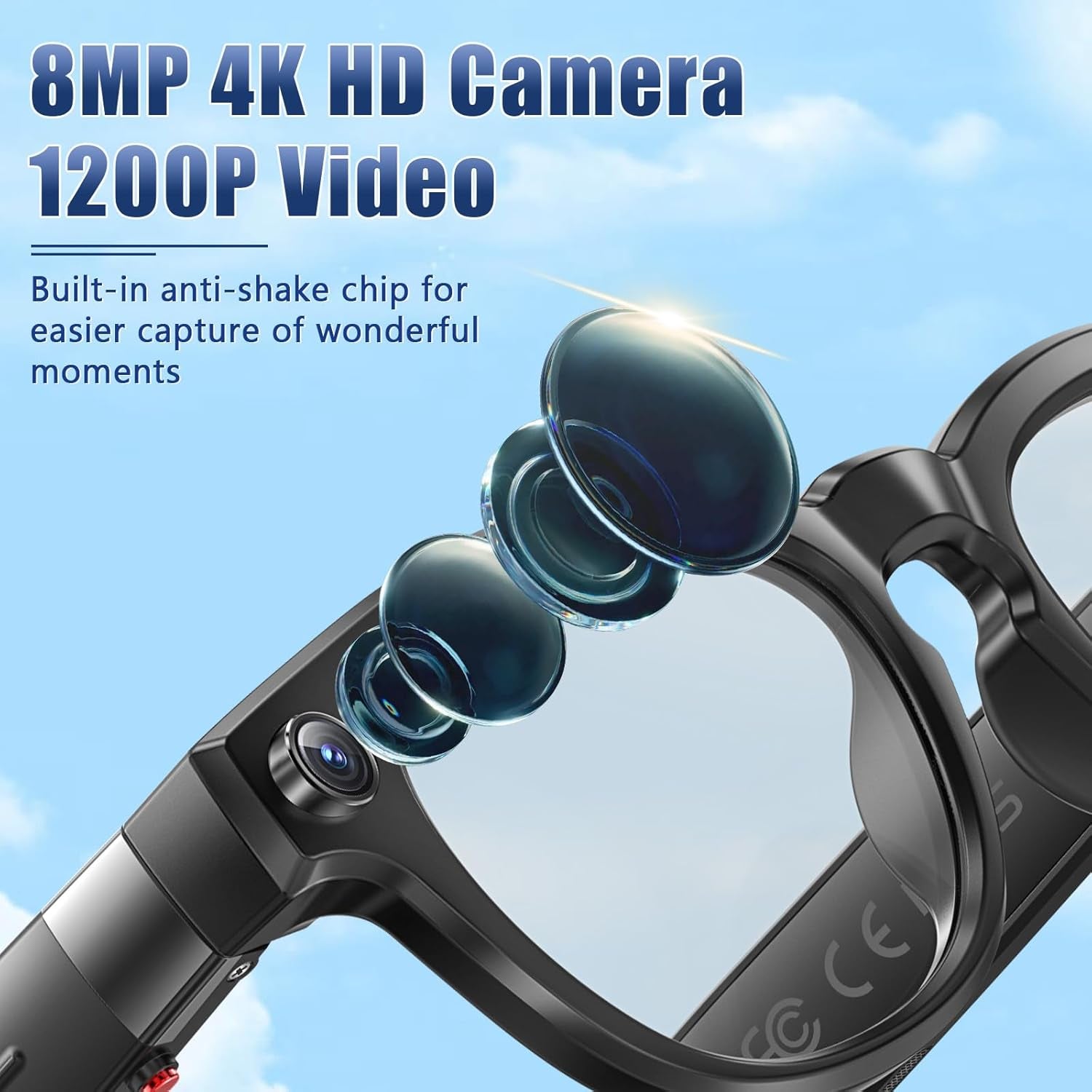 AI Smart Glasses with Camera 2000W AI Real-Time Translation, Bluetooth Audio – Smart Glasses with Camera, ( M01 Pro)