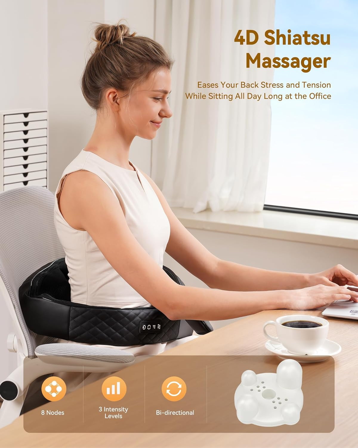 Neck, Back  and Shoulder Massager with Heat, Deep Tissue 4D Kneading Massage Pillow for Shoulder