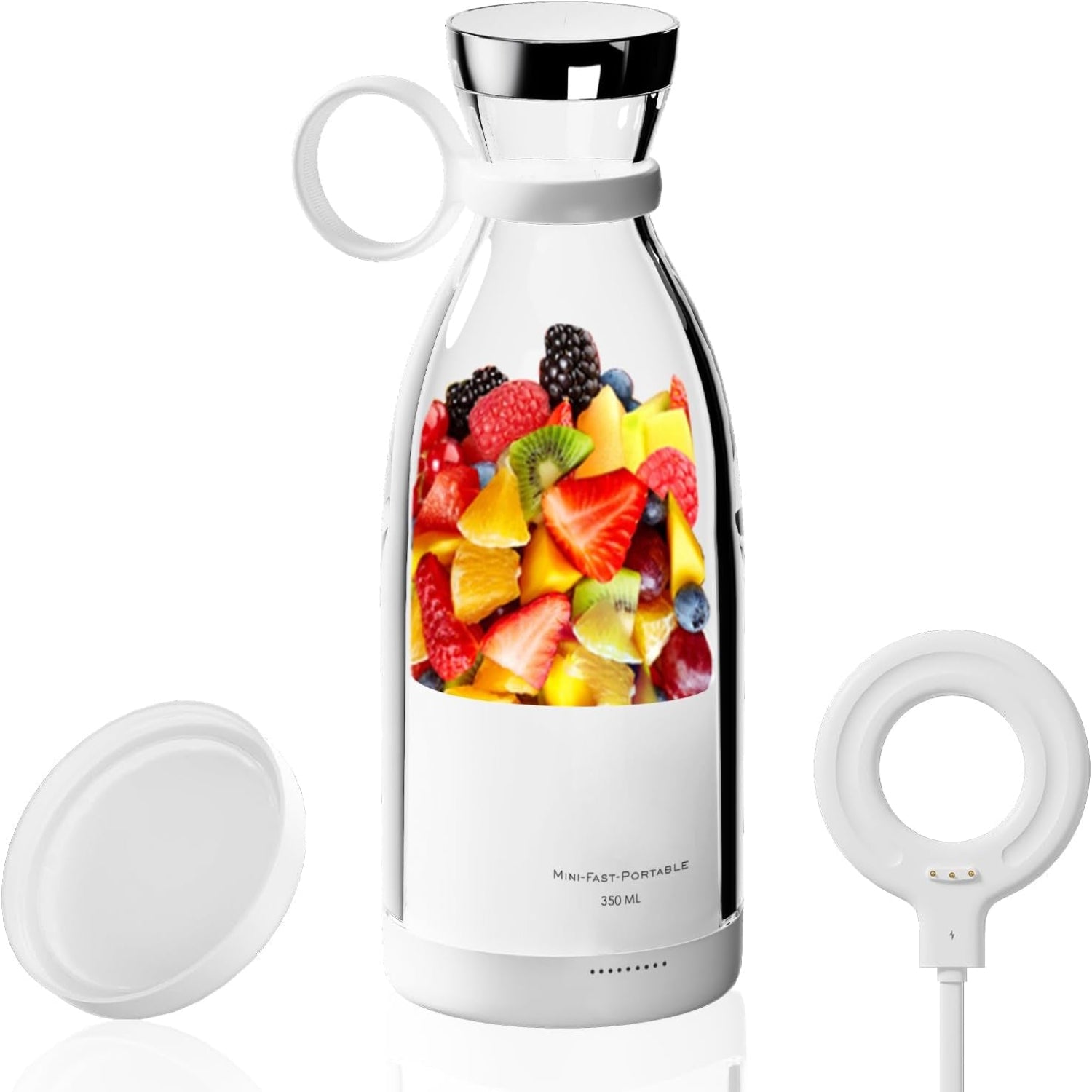 Portable Blender for Shakes and Smoothies with 11.83 Oz Travel Cup and Lid,