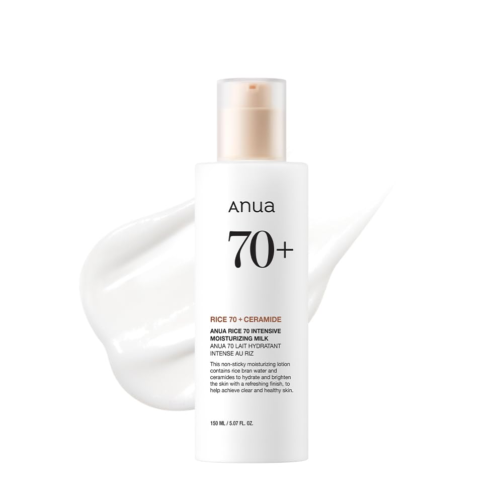 ANUA  Rice 70 Intensive Moisturizing Milk, Lotion for Deep Hydration and Nourishing,  Korean Skincare, 150Ml/ 5.07 Fl.Oz.