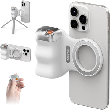 Fun Shot Magnetic Phone Camera DSLR Style Shutter Grip for Iphone & Android with Detachable Wireless Shutter Button 