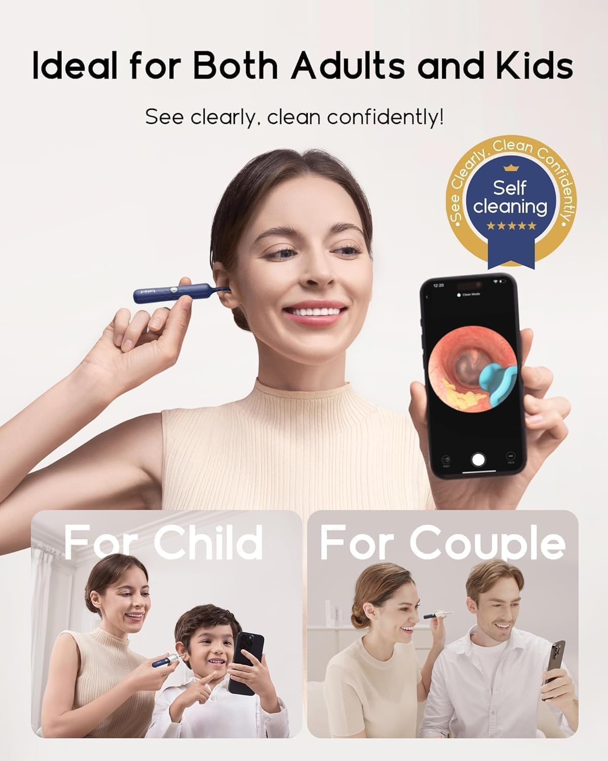 Bebird Ear Wax Removal Tool Camera & Light, Ear Cleaner with Flexible Ear Camera Otoscope