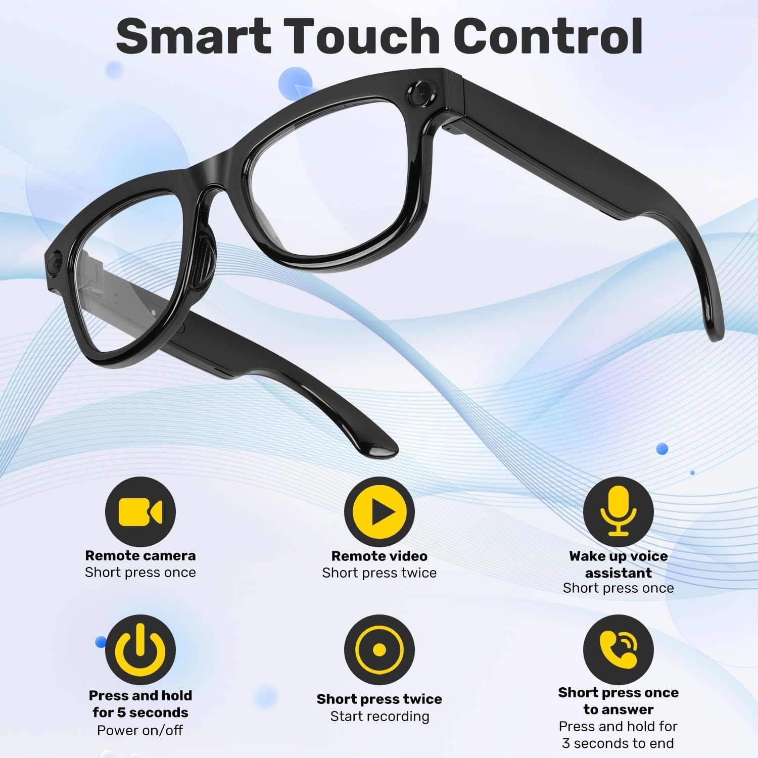 AI Smart Glasses with Camera 2000W AI Real-Time Translation, Bluetooth Audio – Smart Glasses with Camera, ( M01 Pro)