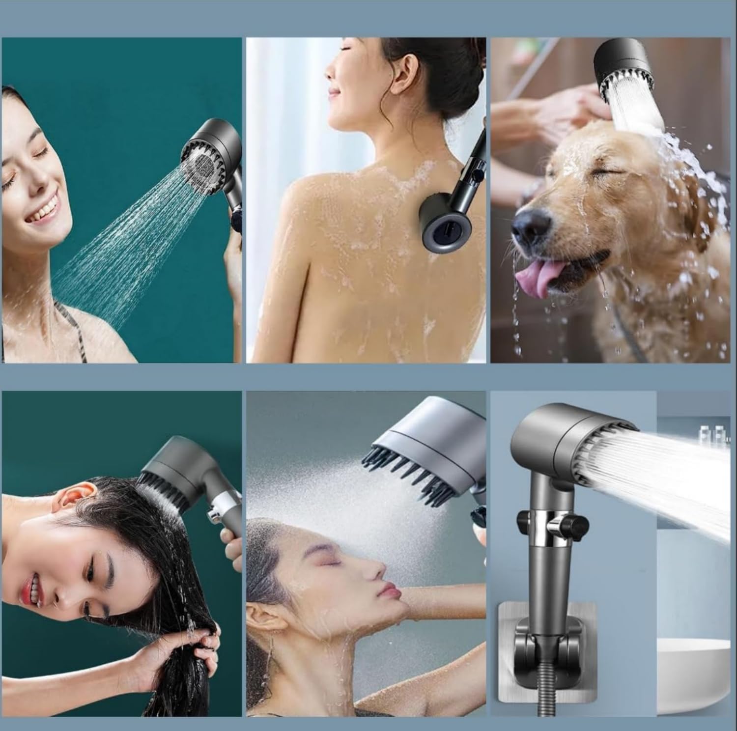 Adjustable High Pressure Shower Head for Bathing and Rinsing Fish Tank and Pets