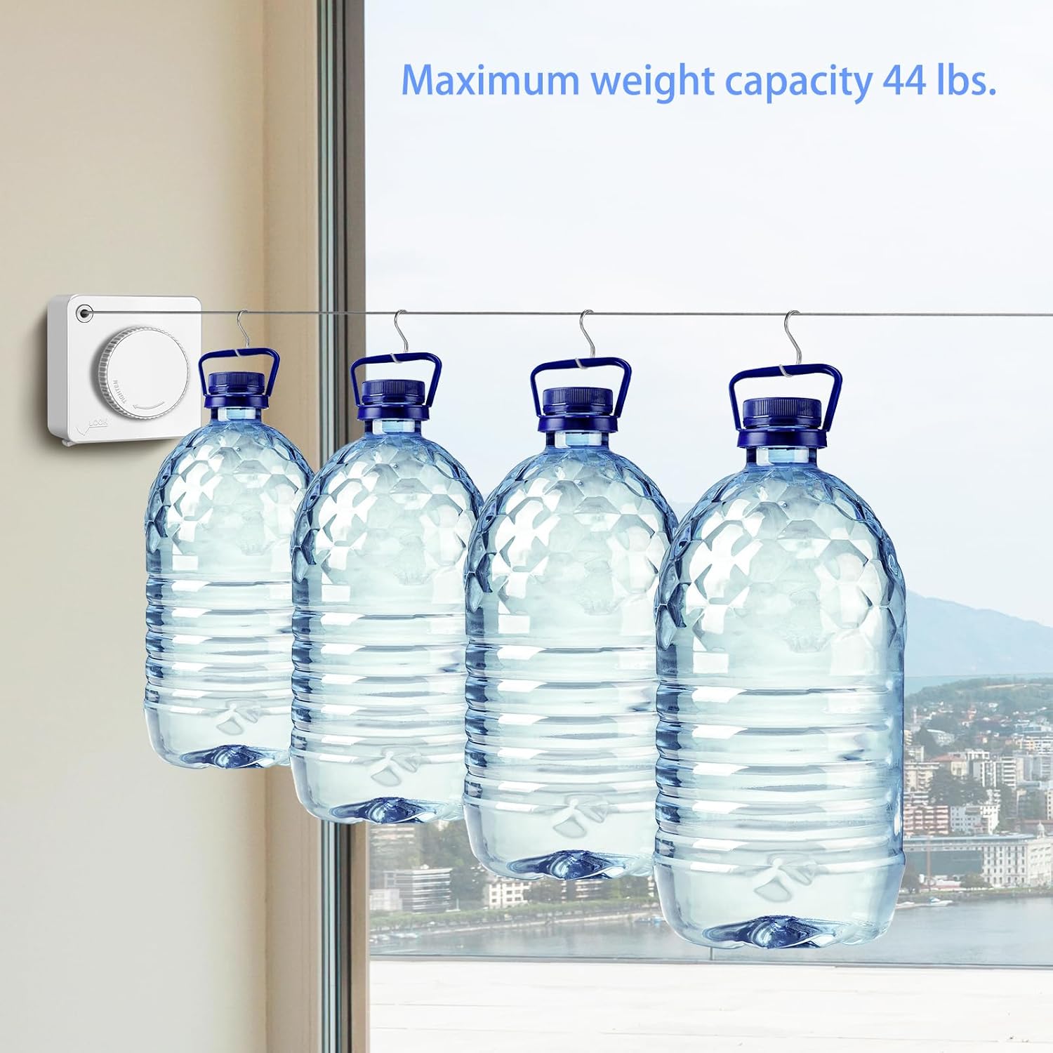 Stainless Steel Wire Laundry Line  15.7Ft Retractable Clothesline Indoor & outdoor,