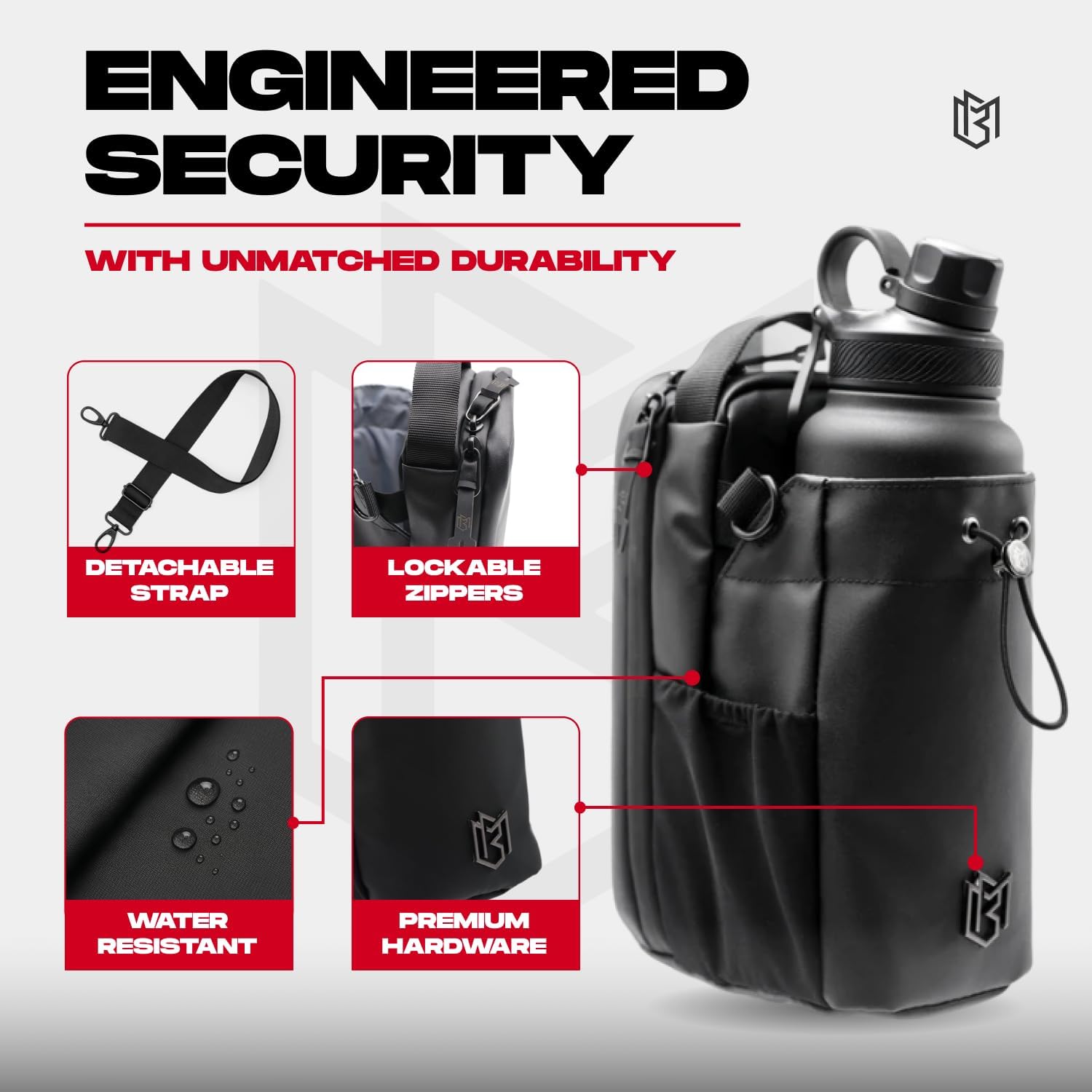 Magnetic Gym Bag for Men and Women – Sling Bottle with Magnetic Attachment | Water Bottle Holder, Gym Pouch