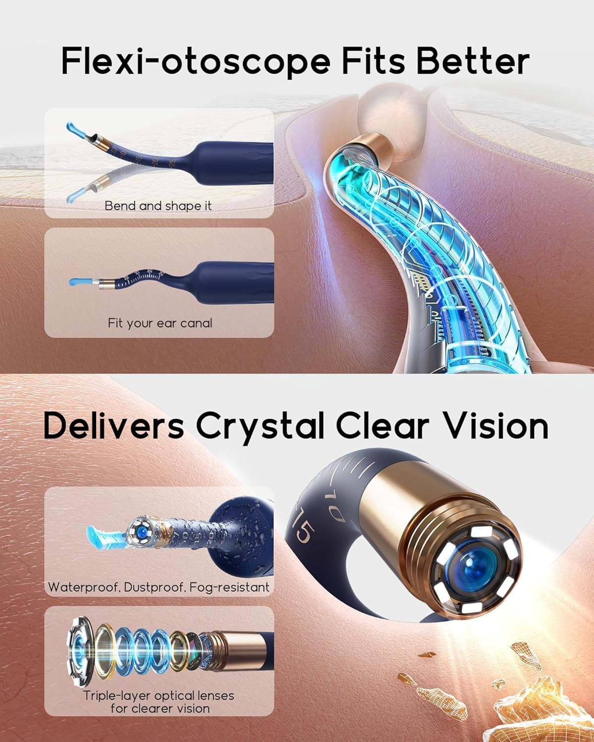 Bebird Ear Wax Removal Tool Camera & Light, Ear Cleaner with Flexible Ear Camera Otoscope