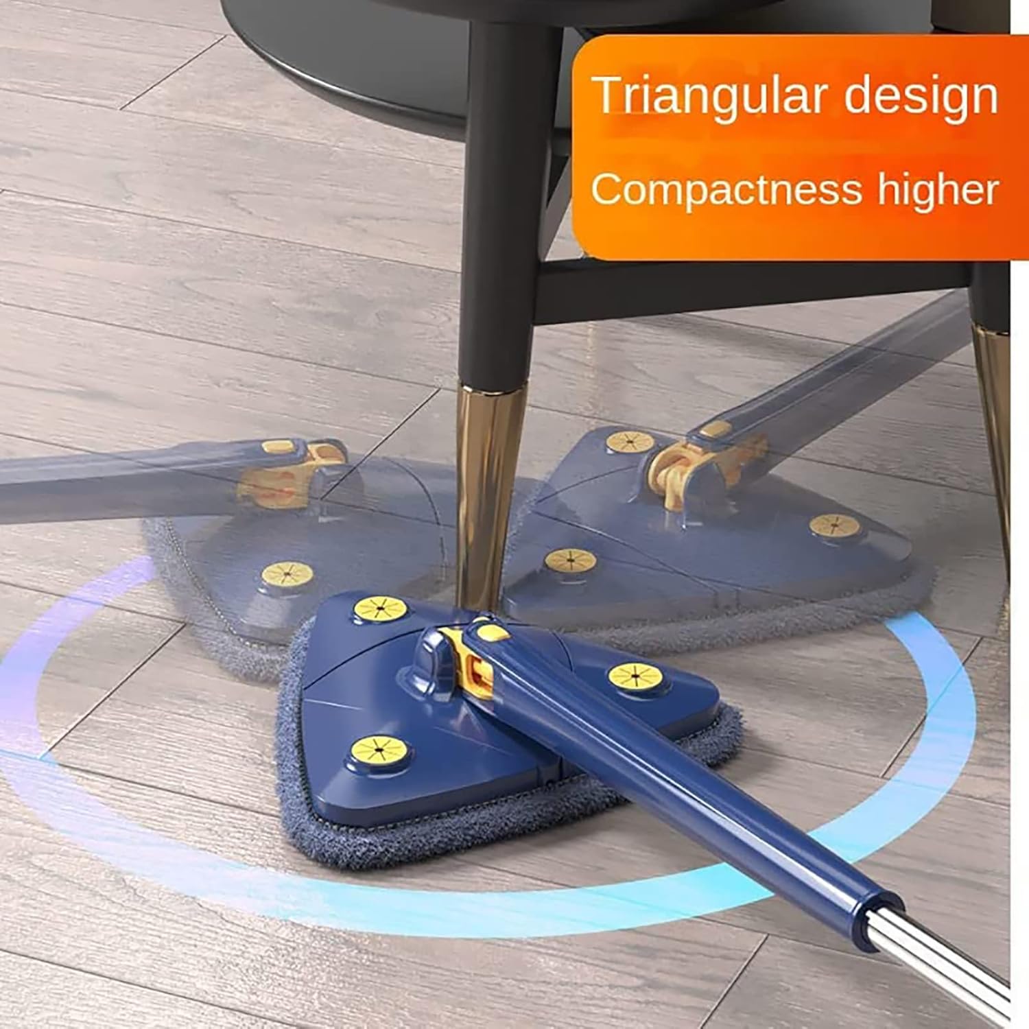 🧹 360° Rotatable Triangle Mop – Adjustable, Multifunctional Self-Wringing Floor Cleaning Tool