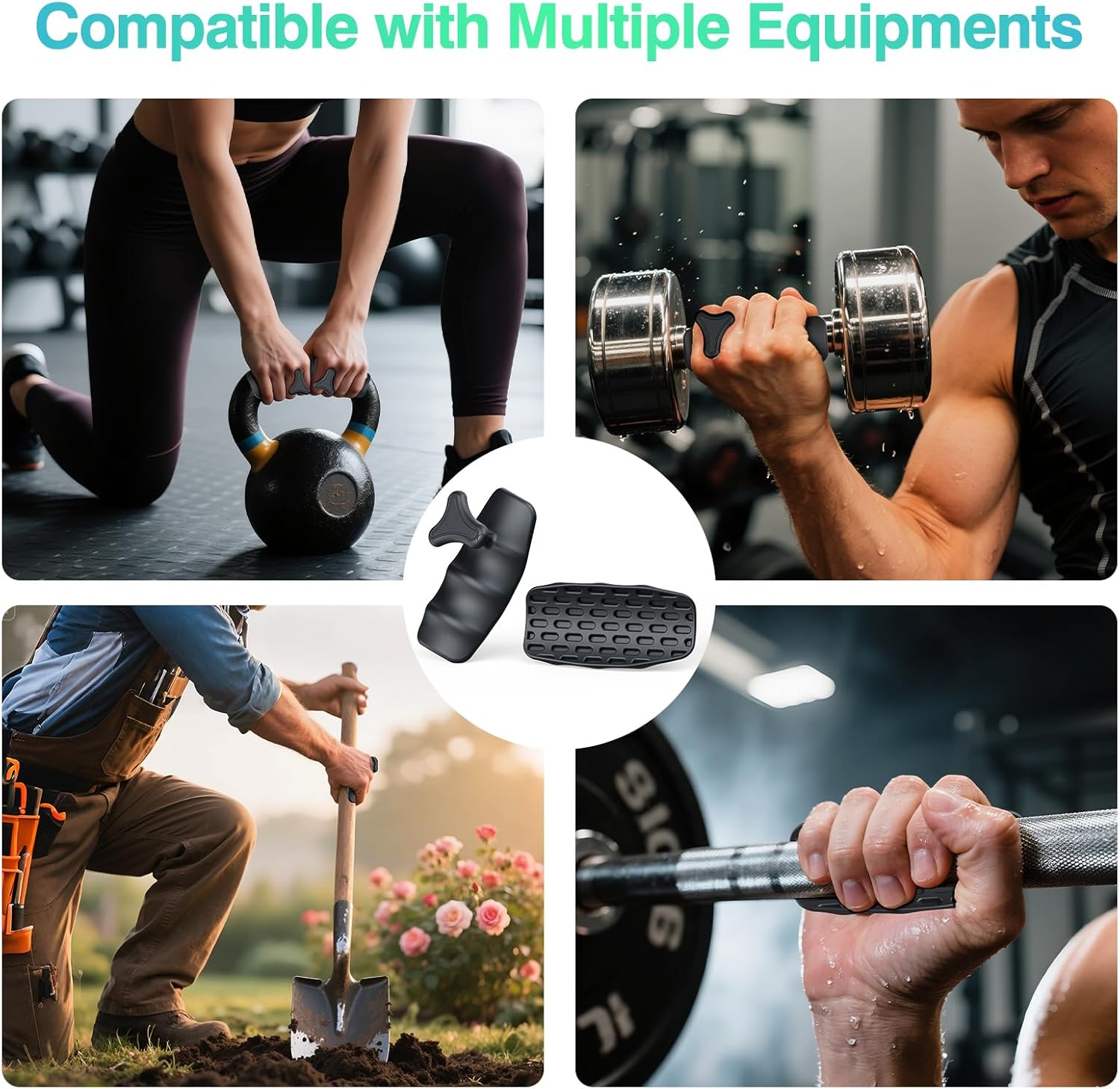 Gym Grips for Weight Lifting: 2025 Soft Silicone Weight Lifting Grips for Men Women, Dumbbell, Barbell, Pull Up, Deadlifts