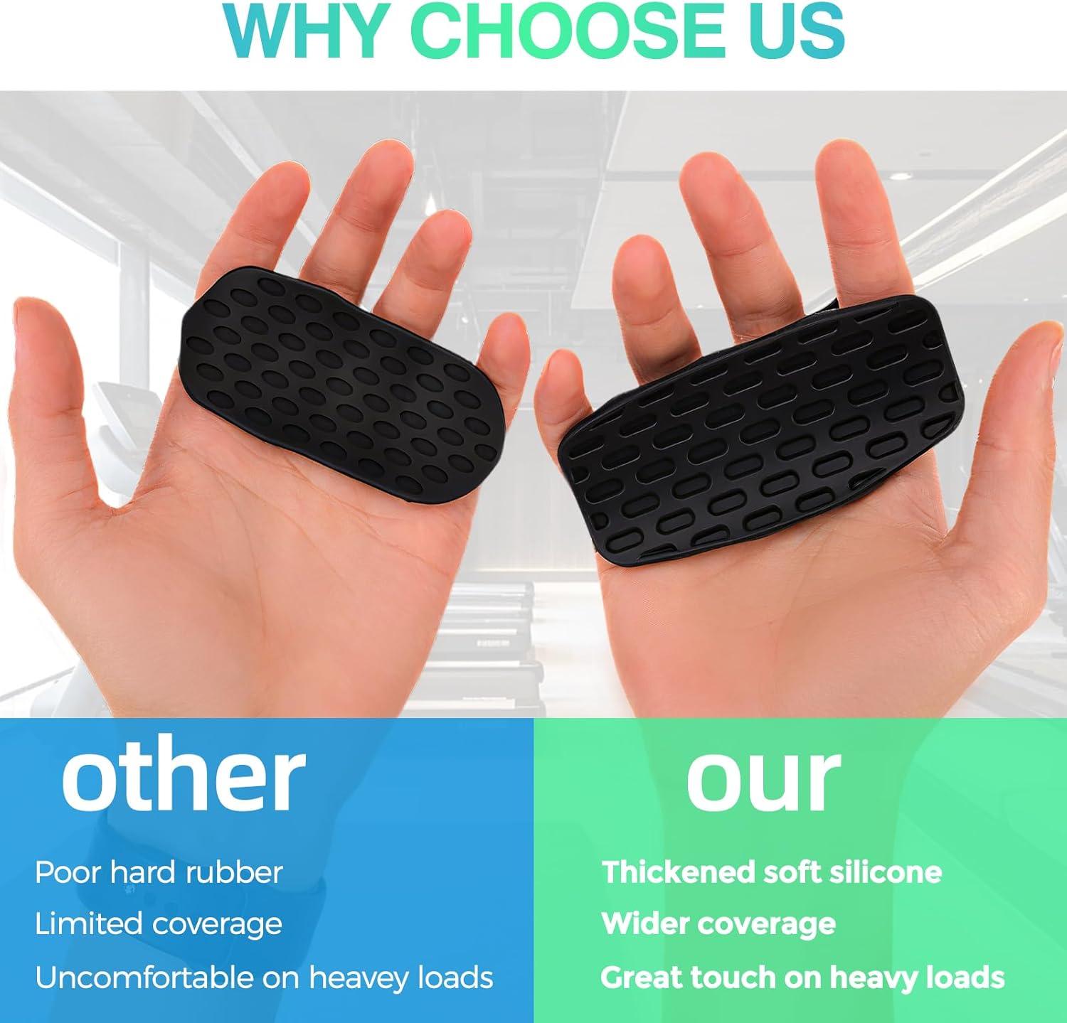 Gym Grips for Weight Lifting: 2025 Soft Silicone Weight Lifting Grips for Men Women, Dumbbell, Barbell, Pull Up, Deadlifts