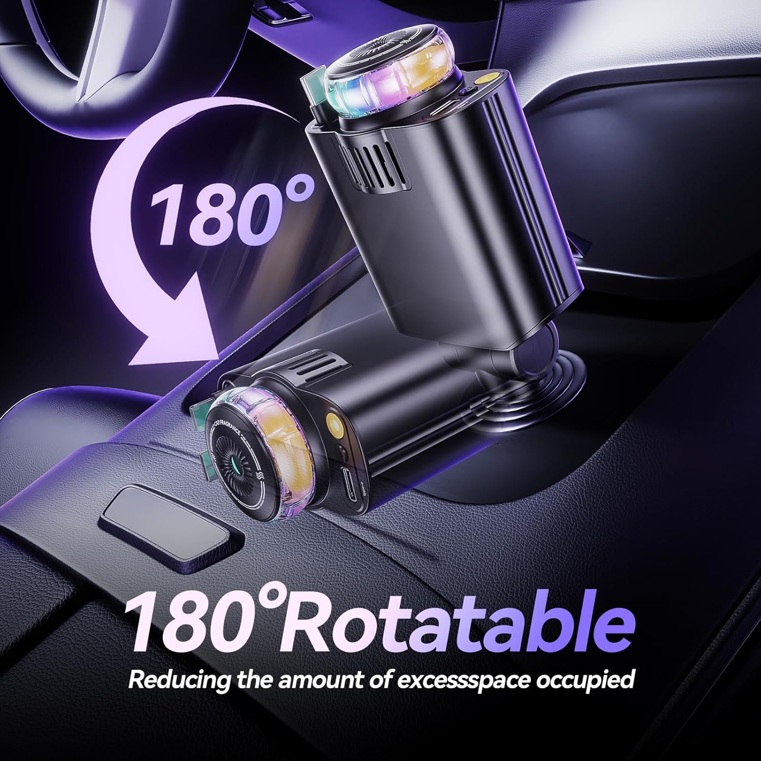 Retractable Car Charger with Starlight and Aromatherapy, 5 in 1 USB C Car Charger Adapter