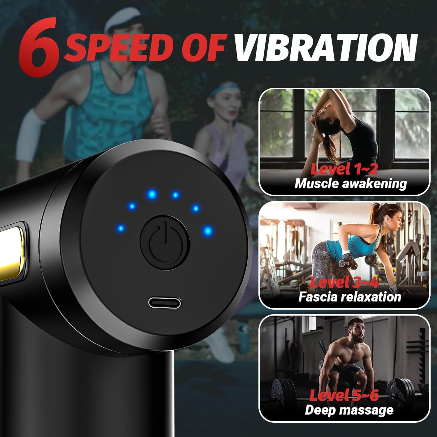 Handheld Portable Muscle Massager Tool for Full Body Pain Relief, Ideal Gifts for Men, Women(Black)