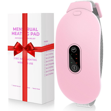 🌸 Portable Period Cramp Relief Massager – Cordless Heating Pad (Pink)