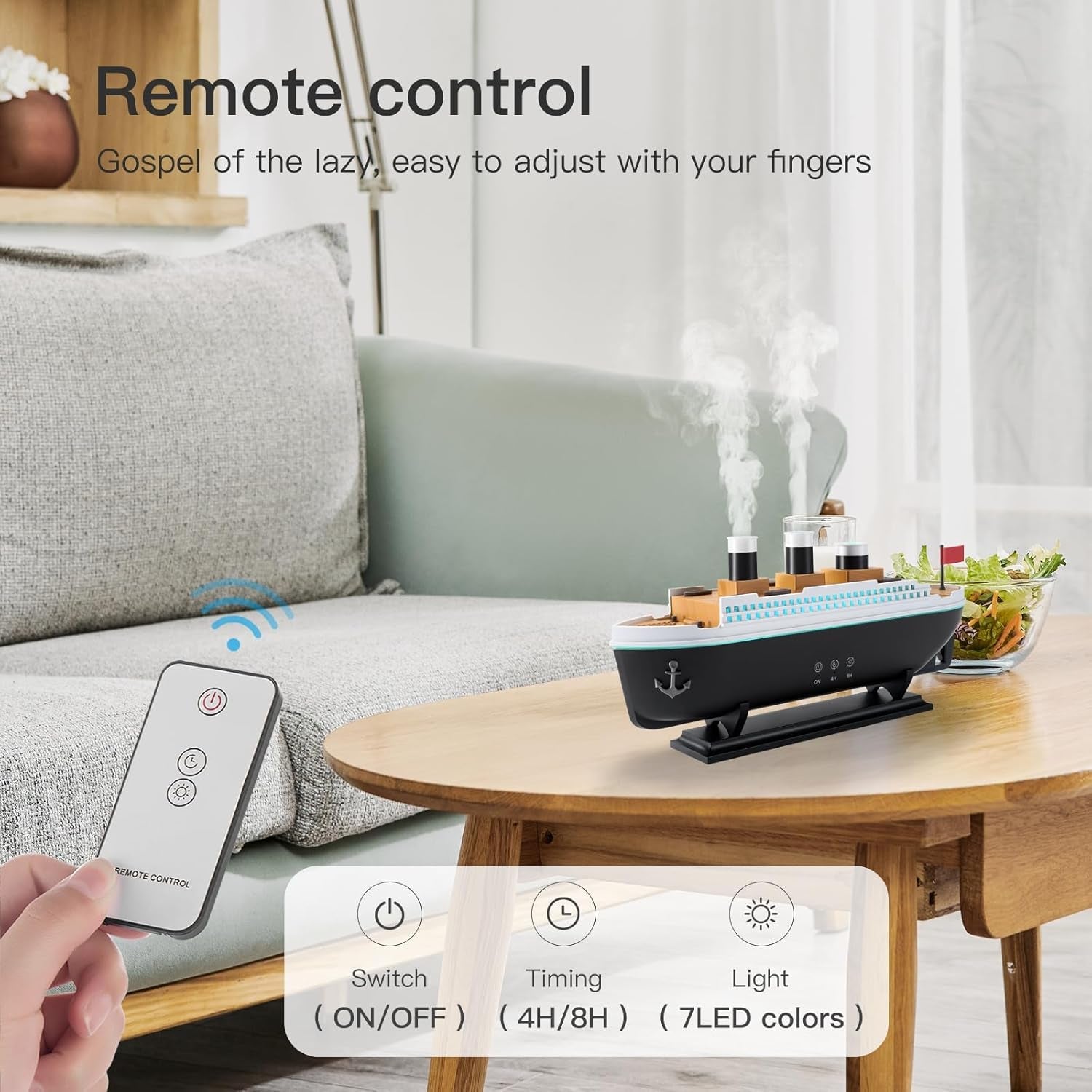 Titanic Essential Oil Diffuser Cool Mist Ultrasonic Aroma Aromatherapy Humidifier (Black White)