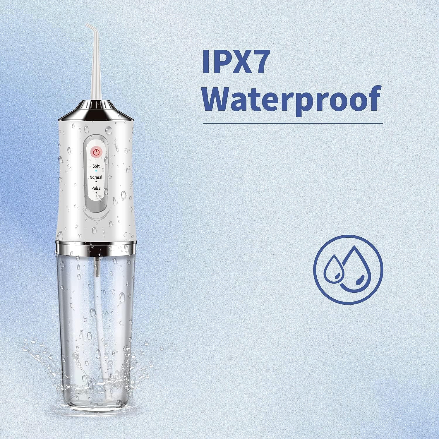 Water-Flosser-Cordless-Teeth-Cleaner Water Dental Flosser with 3 Modes 4 Jets Rechargeable 