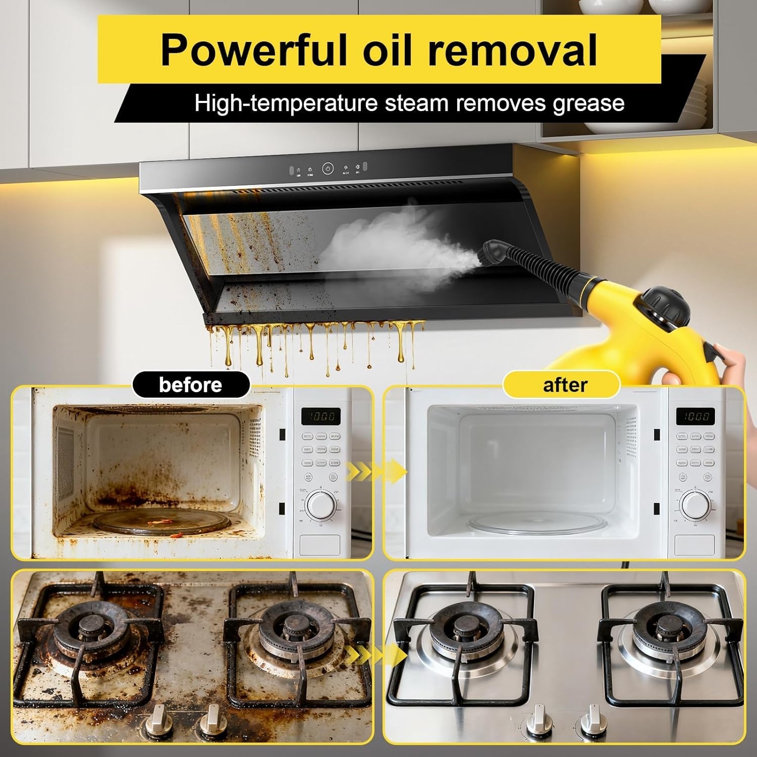 Handheld Steam Cleaner for Home, Powerful Pressurized Steam Cleaner Natural Steamer for Cleaning Car