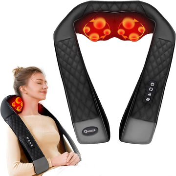 Neck, Back  and Shoulder Massager with Heat, Deep Tissue 4D Kneading Massage Pillow for Shoulder