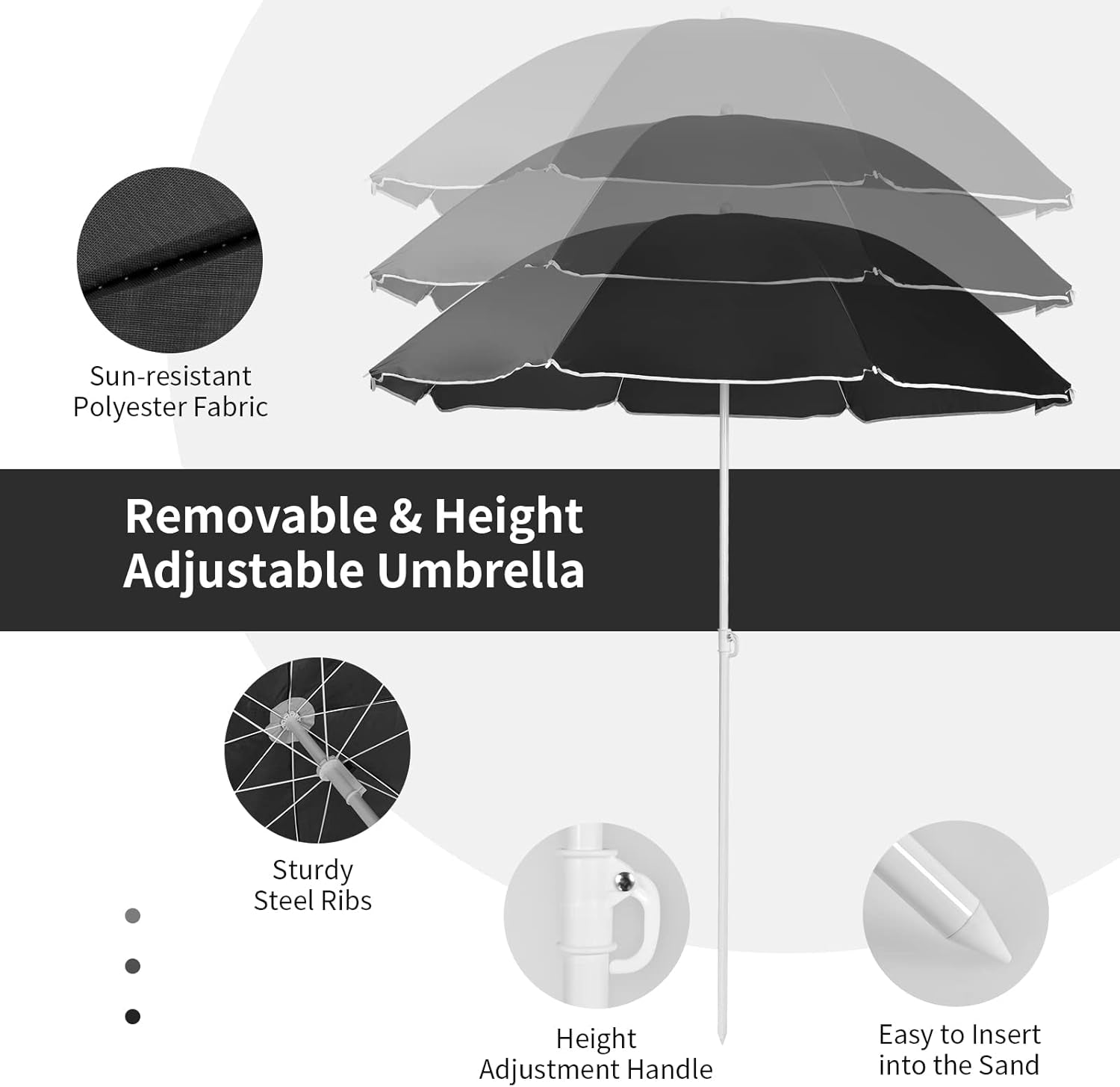 Double Camping Chair with Umbrella, Folding Loveseat Chairs W/Canopy Shade, Carrying Bag