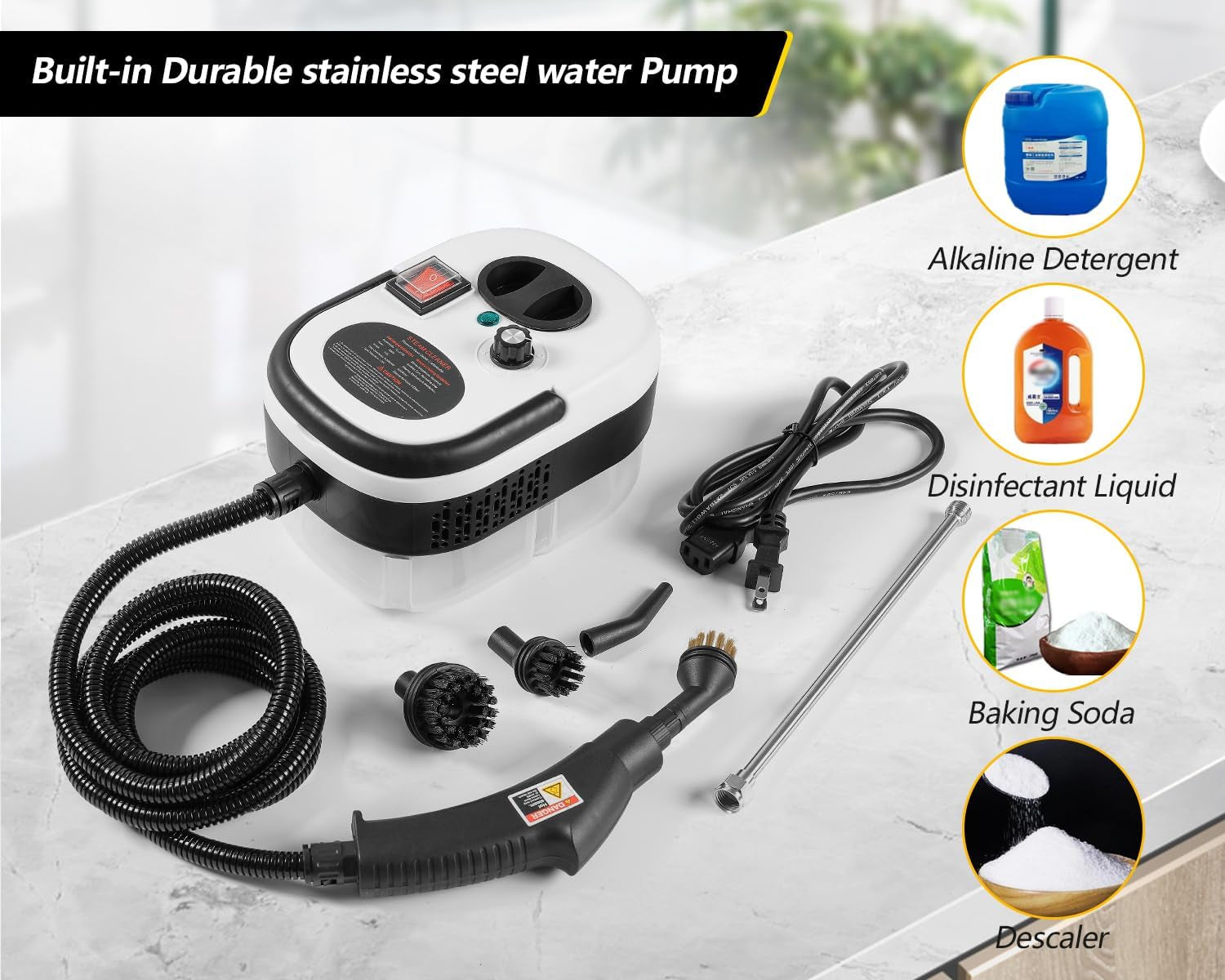 7 in 1 2500W High Pressure Steamer for Cleaning For Car, Handheld Steam Cleaner for Home