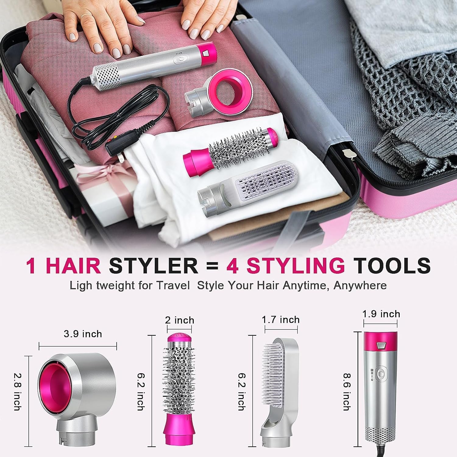 Blow Dryer Brush Set, Air Sculpt 3-In-1 Hot Air Brush Blow Dryer - Salon Blowout Styler for Smooth Curls 