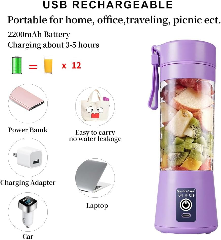 Portable Electric USB Juicer Blender Juicer for Shakes and Smoothies, Juice,380Ml, 