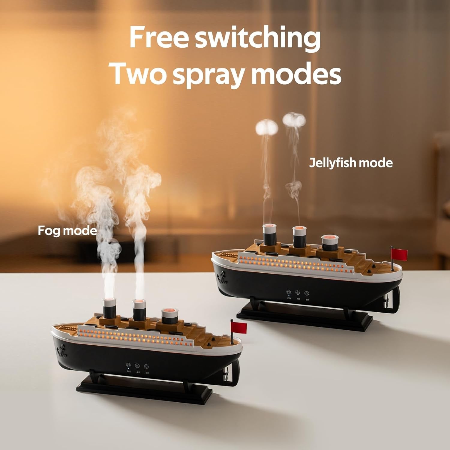 Titanic Essential Oil Diffuser Cool Mist Ultrasonic Aroma Aromatherapy Humidifier (Black White)