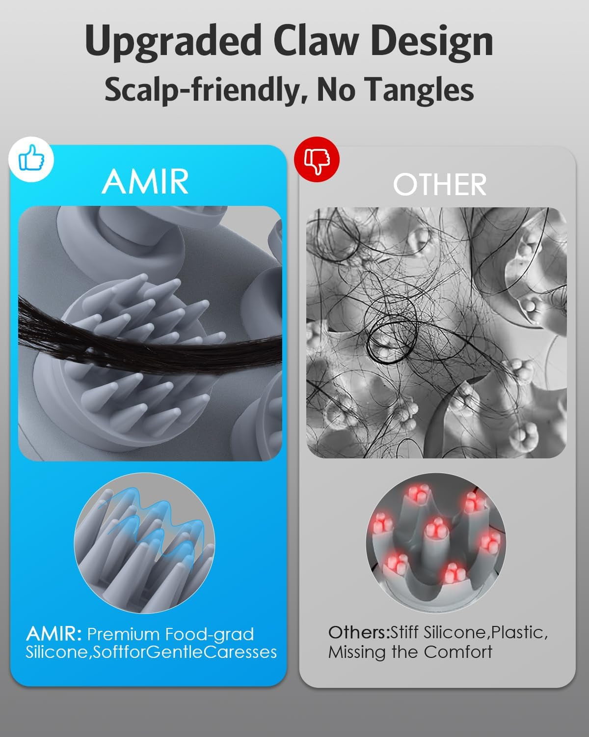 Upgraded Electric Scalp Massager, Portable Head Massager with Kneading 96 Massage Nodes,